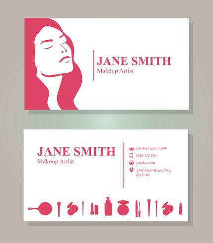 Makeup Business Card Vector Art Icons