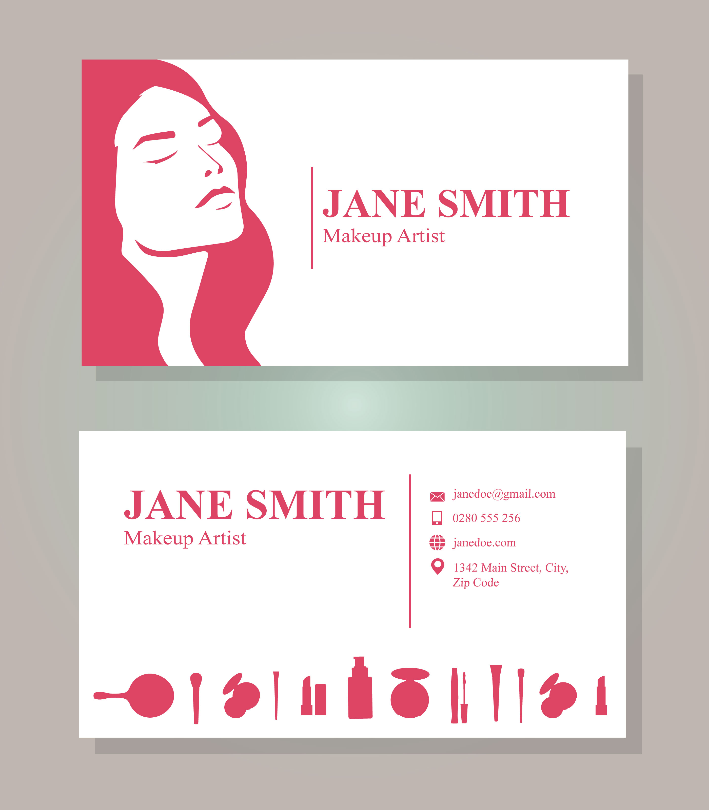 Makeup Artist Business Card Free Vector Art 14 Free Downloads