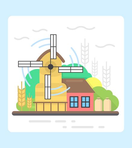 Flat Windmill Design vector