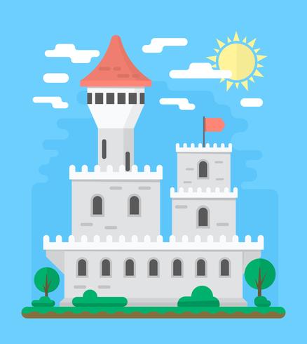 Diseño plano del castillo vector