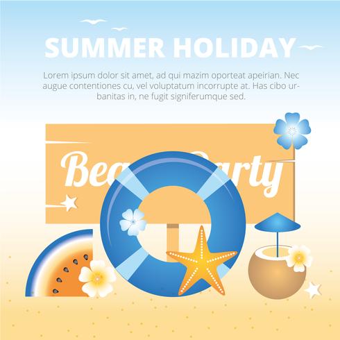 Vector Beach Party Greeting Card