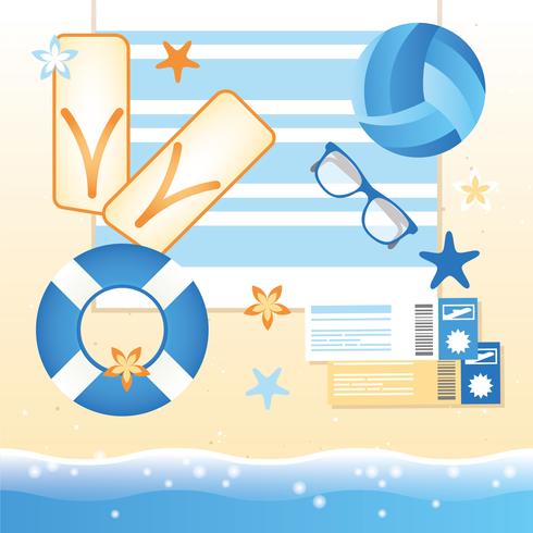 Vector Summer Beach Elements and Icons