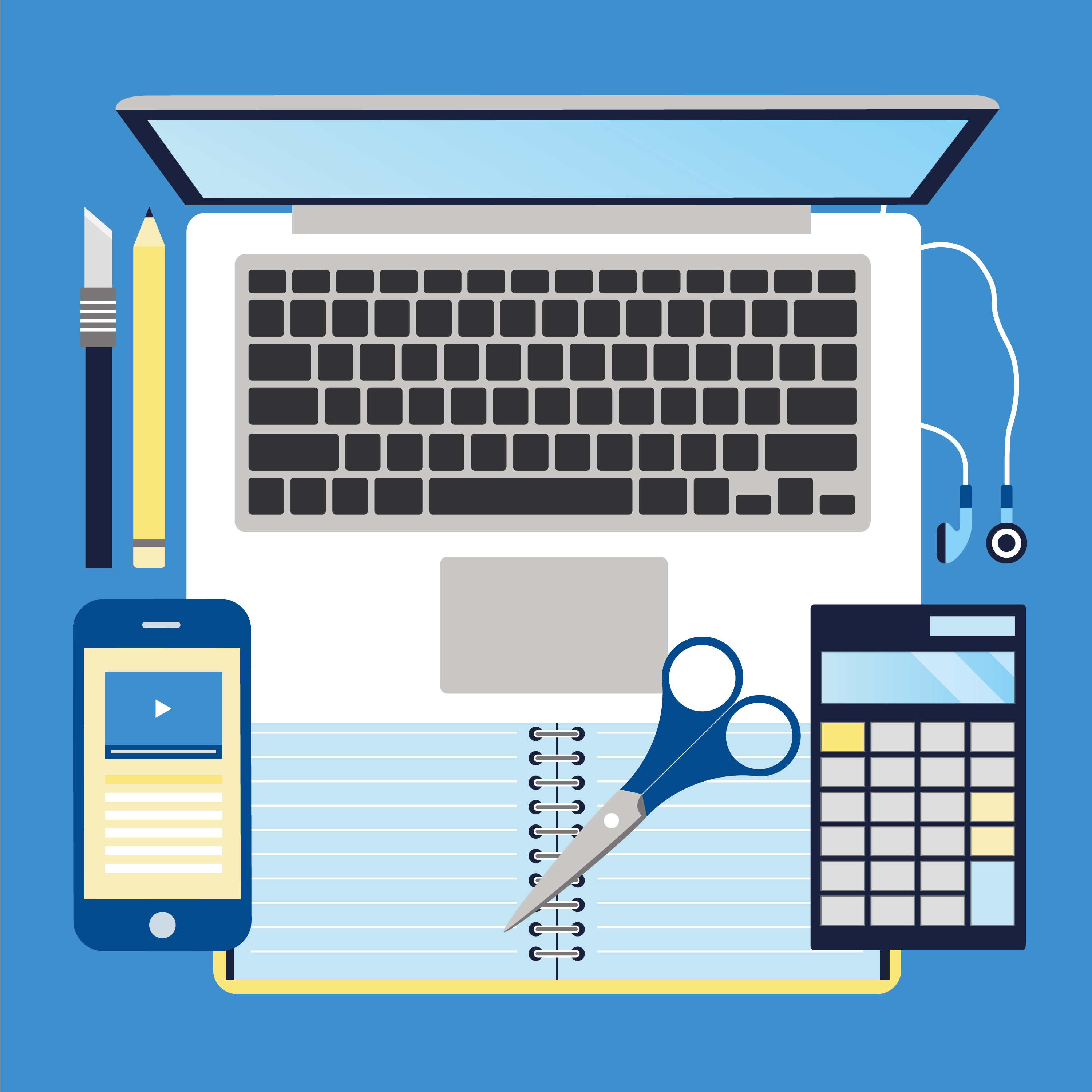 Vector Office Desktop Elements 193602 Vector Art at Vecteezy