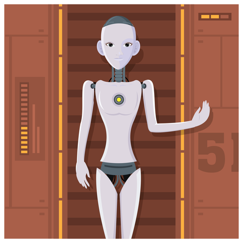 AI Humanoid Female Robot vector