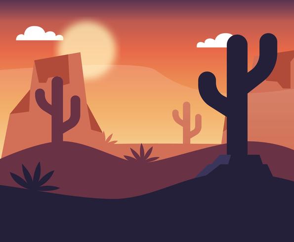 Desert Landscape Vector Design