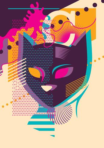 Arte pop de gato vector