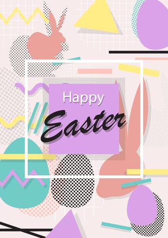 Happy Easter Memphis vector