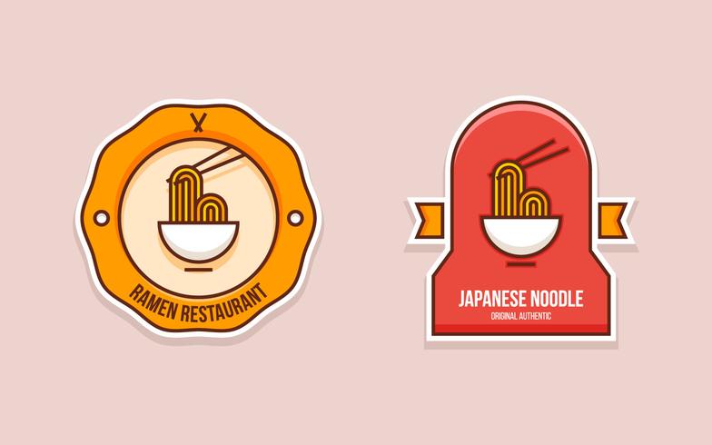 Vectores únicos de Ramen Badge