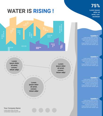 Destacada plantilla de infografía sobre agua limpia vector