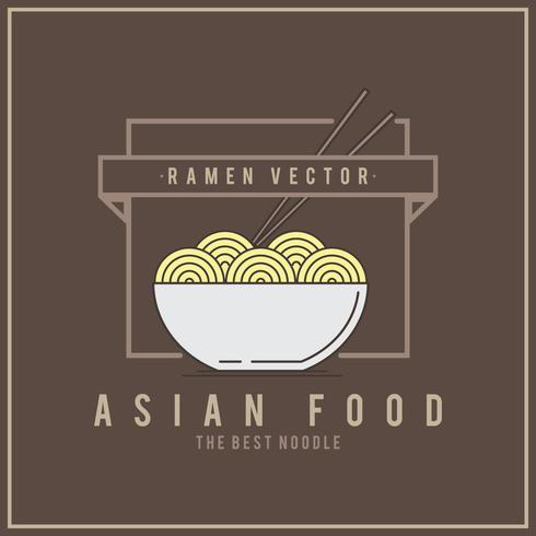 vector plano de la insignia de Ramen