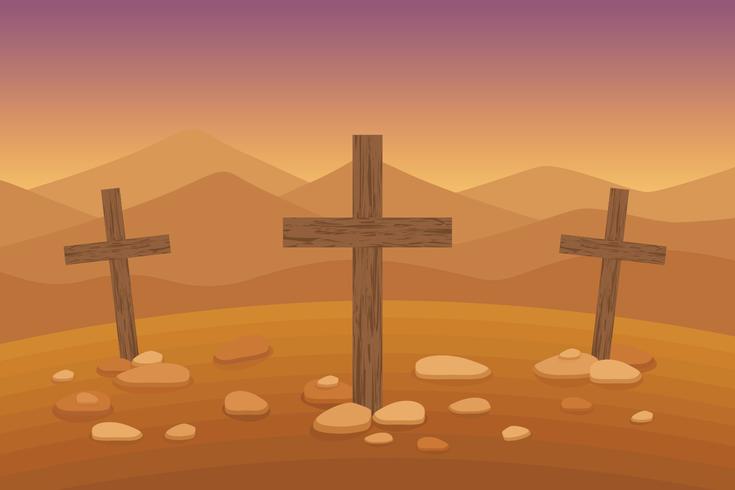 Sunset Calvary Landscape vector