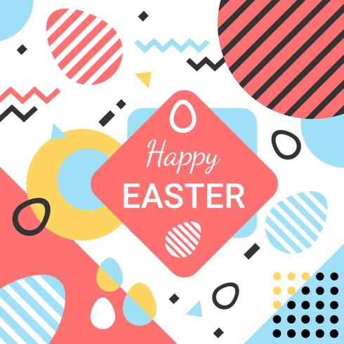 Happy Easter Memphis Background vector