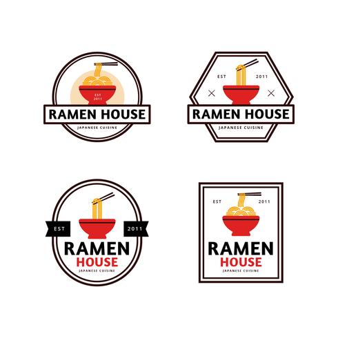 Ramen House Badge Collection vector