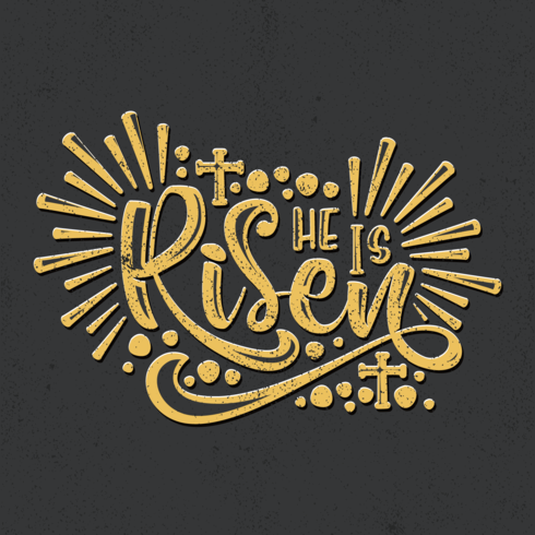 He Is Risen Typography vector