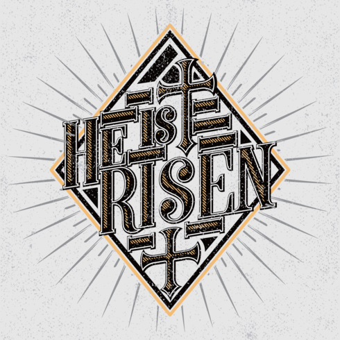 He Is Risen Typography vector