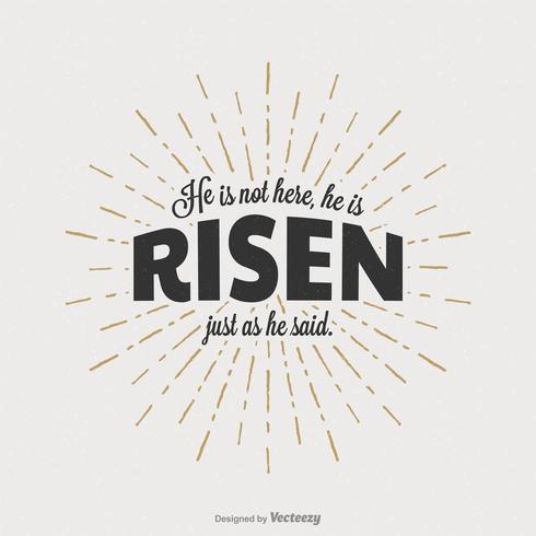 He Is Risen Typography Vector
