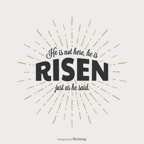 He Is Risen Typography Vector