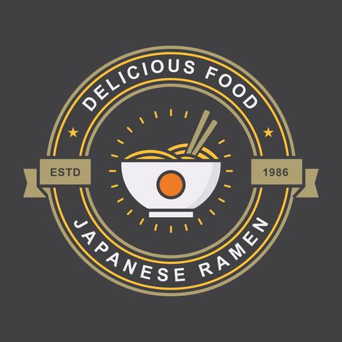 insignia vintage ramen vector