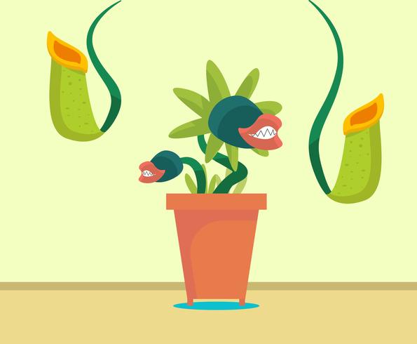 Fly Trapper Plant Vector