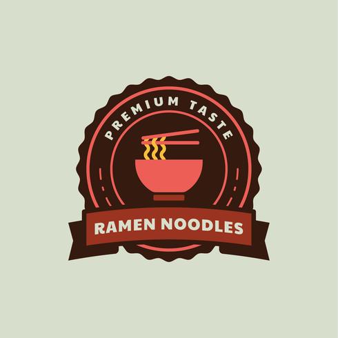 Vintage ramen badge vector