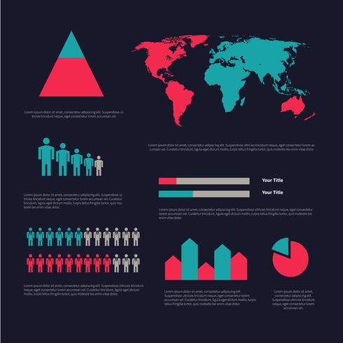 Vectores icónicos de visualización de datos