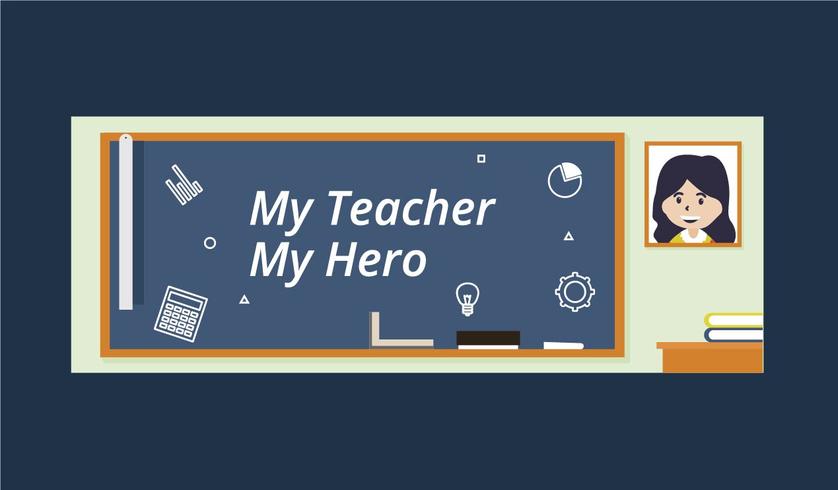 Teacher Facebook Cover Illustration vector