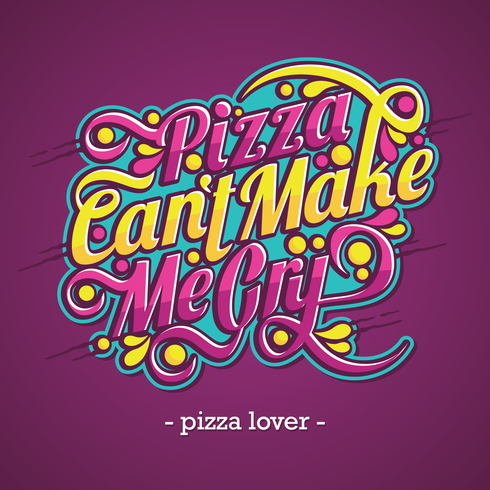 Pizza Lover Typography vector