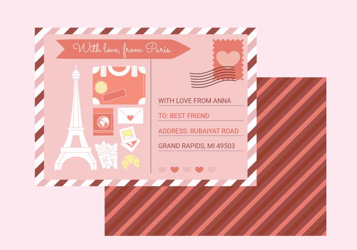 Vector Paris Postcard