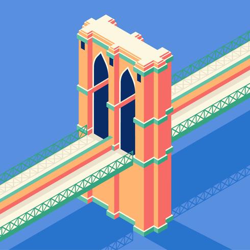 Brooklyn Bridge Isometric vector