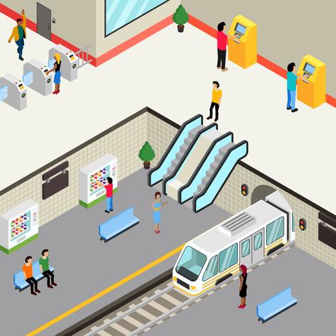 Subway isometric vector