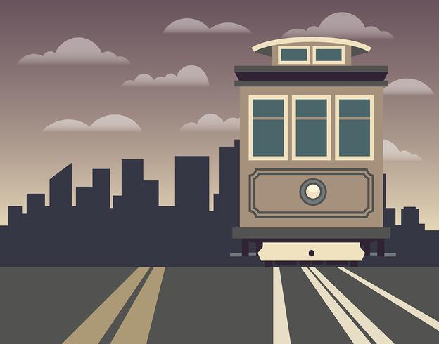 Ilustración del tranvía de Nueva Orleans vector
