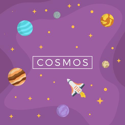 Ilustración plana del vector de Cosmos