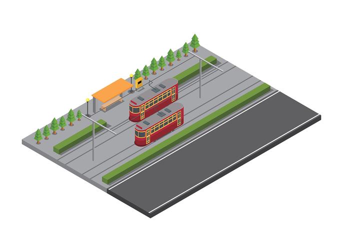 New Orleans Street Car Isometric Vector