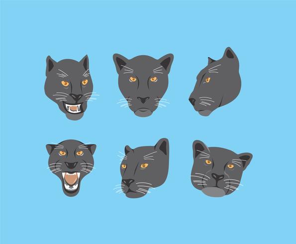 Black Panther Heads Vector