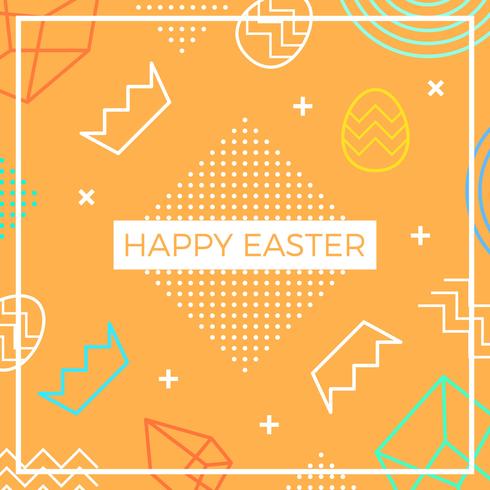 happy easter memphis Style Vector Background