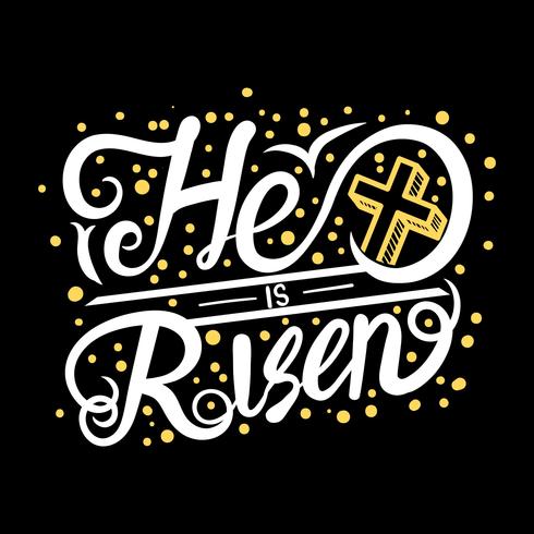 He Is Risen Typography vector