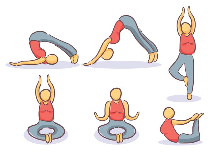 Gymnast Line Icons vector