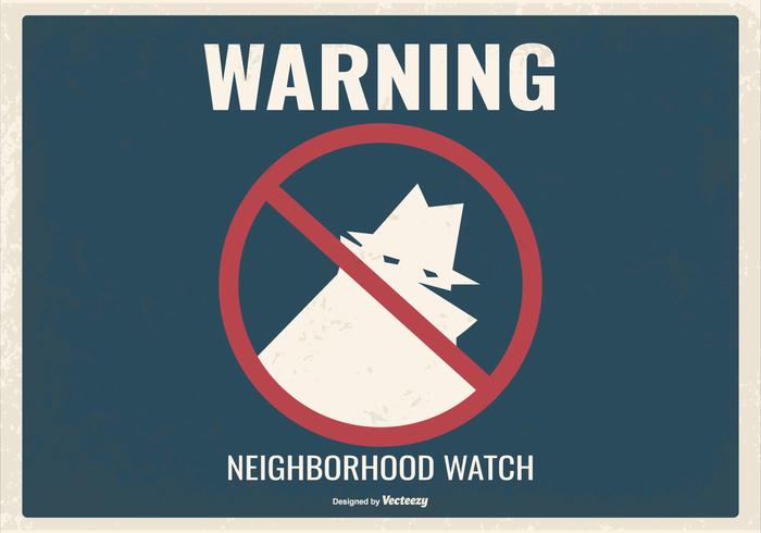 Retro Style Neighborhood Watch Illustration vector