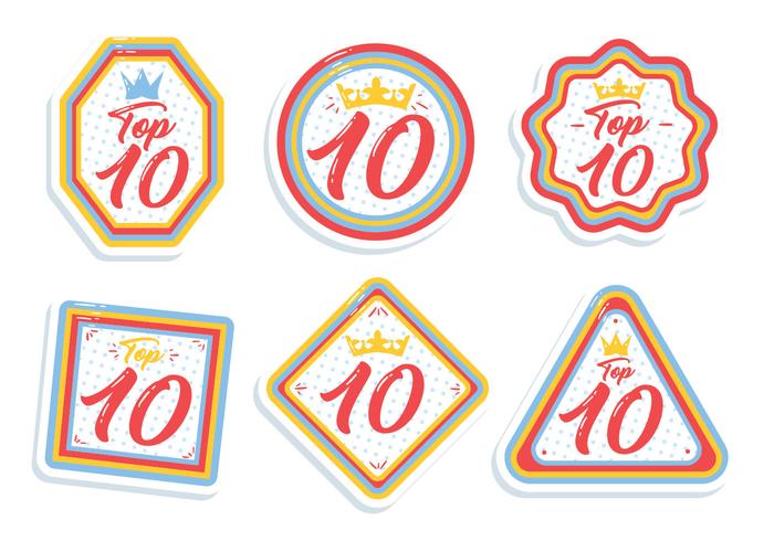 Top Chart Number Label Vector