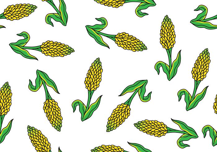 Sorghum Seamless Pattern vector