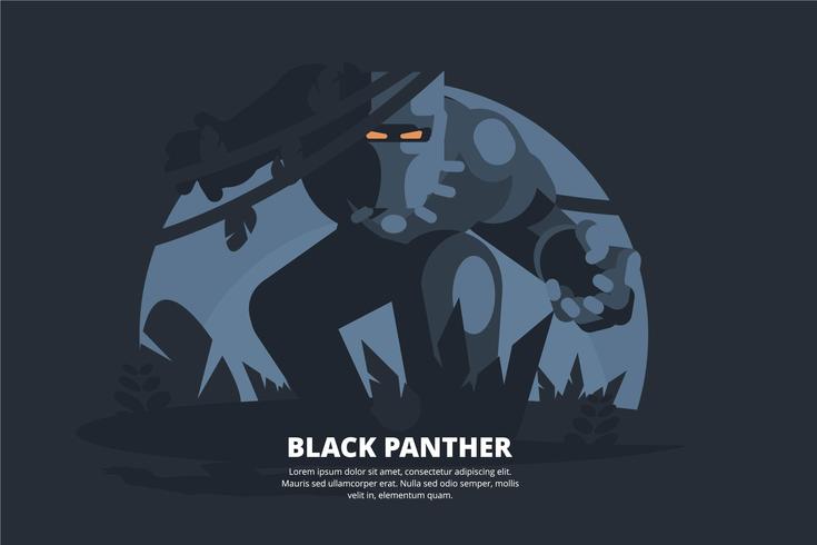 Ilustración de la pantera negra vector