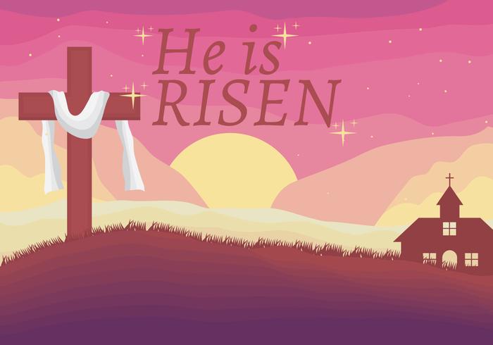 He is Risen typography vector