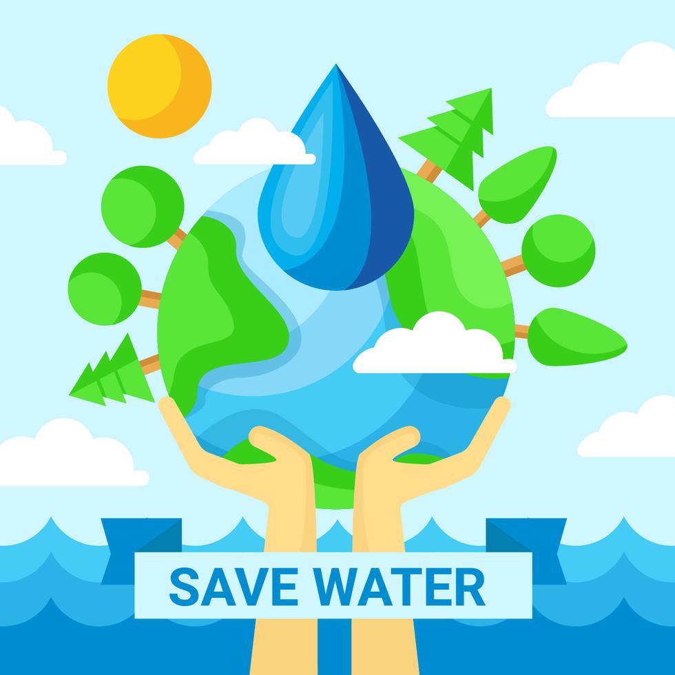 Save Water Poster 194343 Vector Art At Vecteezy