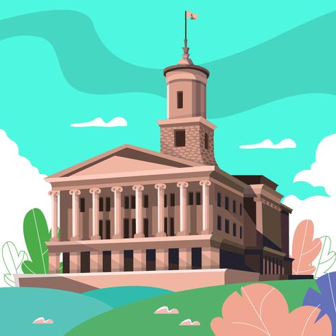 Nashville Capitol Building Landmark Vector Illustration