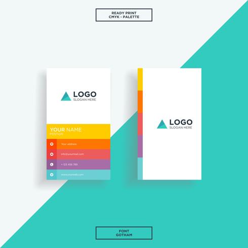 Business card vertical colourfull  vector