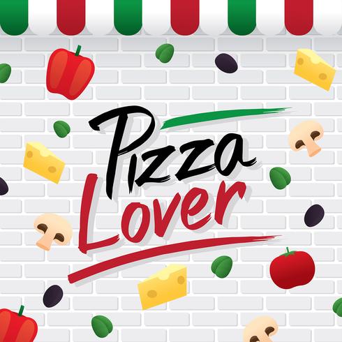 vector de tipografía de amante de pizza