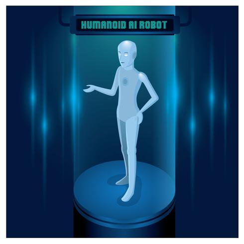 AI Humanoid Female Robot vector