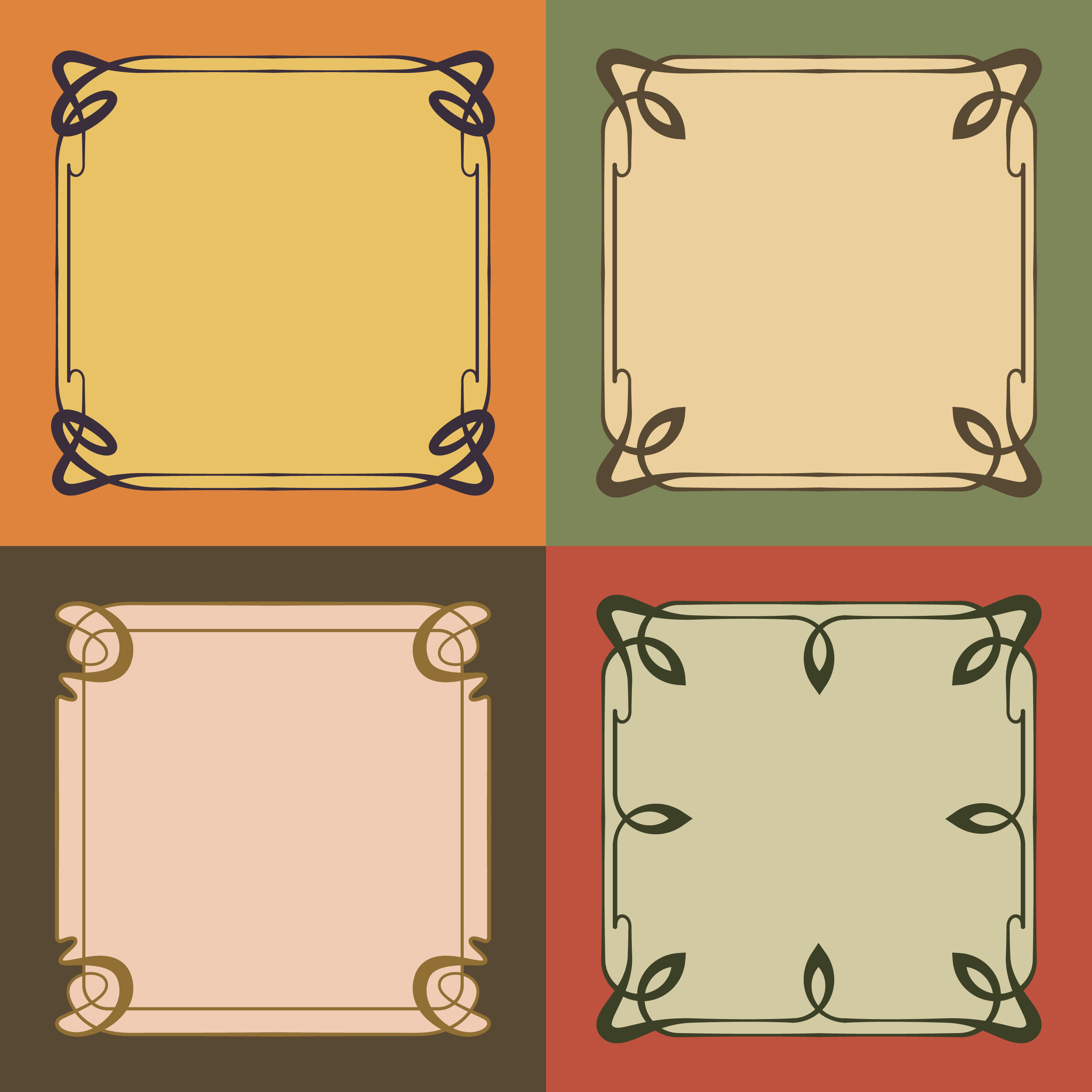 Download Vintage Art Nouveau Frames Decorative Borders Style ...