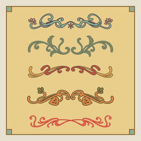 vector de elementos de art nouveau