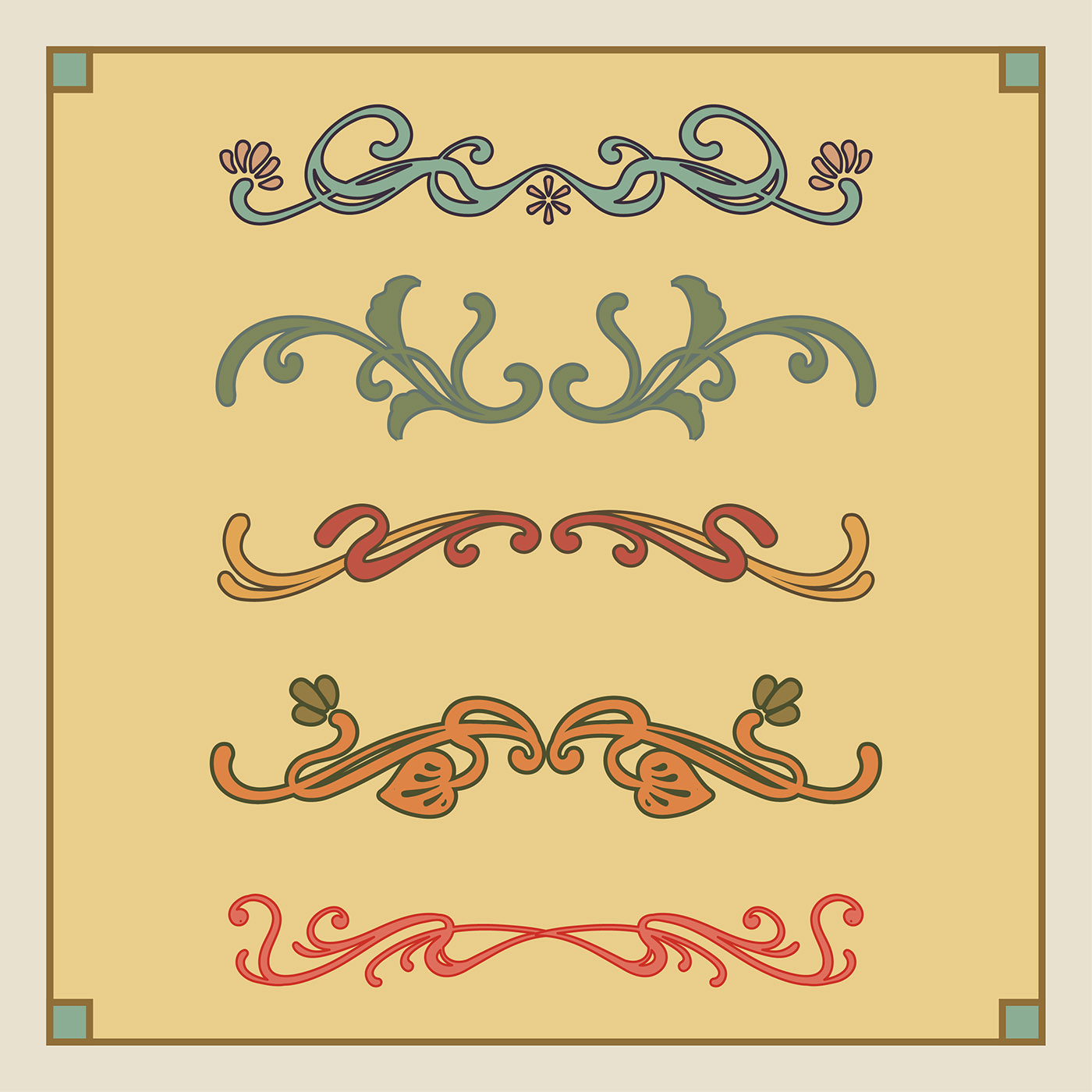 Art Nouveau Elements Free Vector Art (8,076 Free Downloads)